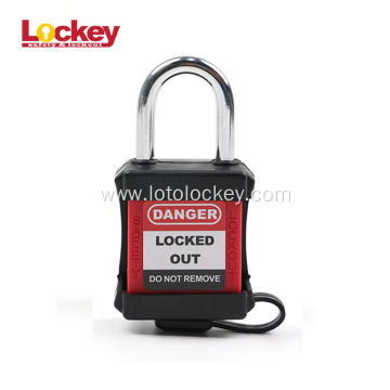38mm Safety Padlock with Black Dustproof Rubber Cover